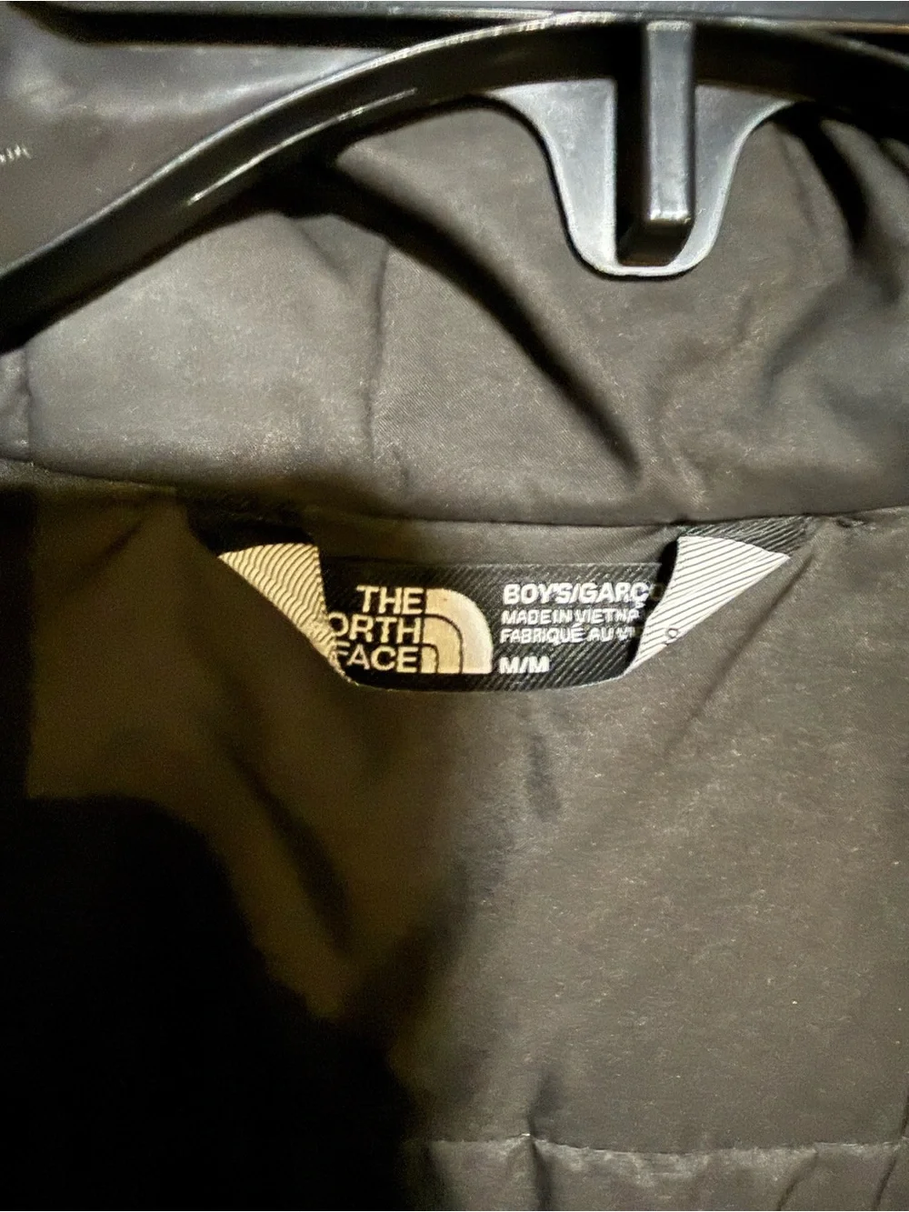 The North Face Kids Black Hooded Shell Jacket with White Logo